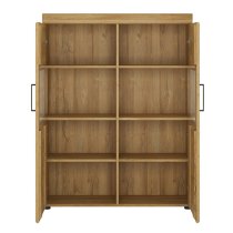 Corco Low Wide 2 Doors Display Cabinet In Grandson Oak