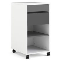 Frosk Mobile Office Pedestal In White And Grey With 2 Drawers