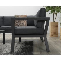 Colap Corner Sofa With Coffee Table And Armchair In Carbon Black