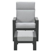 Mintly Reclining Armchair With Footstool In Carbon Black