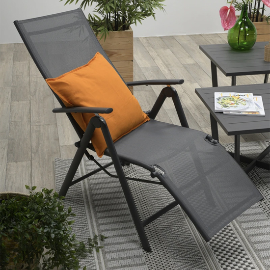 Salosta Reclining Relax Armchair In Carbon Black