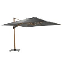 Hawo Deluxe Cantilever Parasol And Granite Base In Teak Effect