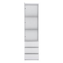 Felton Tall 1 Door 3 Drawer Glazed Display Cabinet In Alpine White