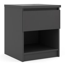 Nakou 1 Drawer 1 Shelf Bedside Cabinet In Matt Black