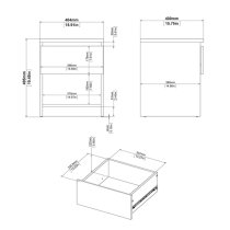 Nakou 1 Drawer 1 Shelf Bedside Cabinet In Matt Black