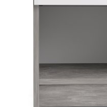 Nakou Gloss 1 Drawer 1 Shelf Bedside Cabinet In Concrete White