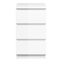 Nakou High Gloss 3 Drawers Bedside Cabinet In White