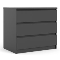 Nakou Wooden Chest Of 3 Drawers In Matt Black