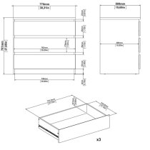 Nakou Wooden Chest Of 3 Drawers In Matt Black