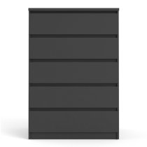 Nakou Wooden Chest Of 5 Drawers In Matt Black