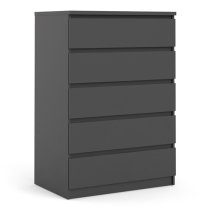 Nakou Wooden Chest Of 5 Drawers In Matt Black