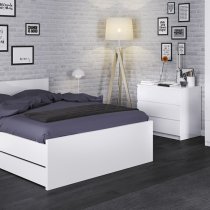 Nakou Narrow High Gloss Chest Of 5 Drawers In White