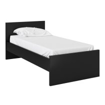 Nakou Wooden Single Bed In Matt Black