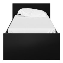 Nakou Wooden Single Bed In Matt Black