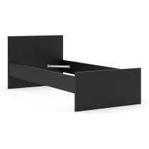 Nakou Wooden Single Bed In Matt Black