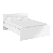 Nakou High Gloss Double Bed In White