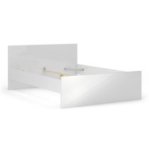 Nakou High Gloss Double Bed In White