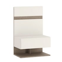 Cheya High Gloss Bedside Cabinet In White And Truffle Oak