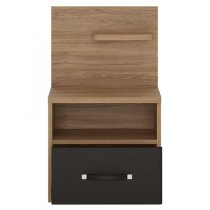 Moneti Right Handed Bedside Cabinet In Oak And Matt Black