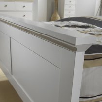 Paroya Wooden Double Bed In White