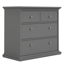 Paroya Wooden Chest Of Drawers In Matt Grey With 4 Drawers