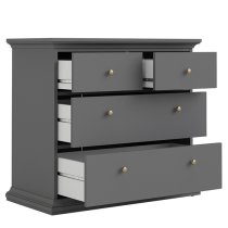 Paroya Wooden Chest Of Drawers In Matt Grey With 4 Drawers