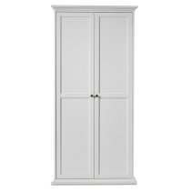 Paroya Wooden Double Door Wardrobe In White