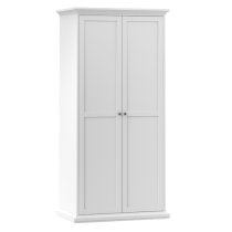 Paroya Wooden Double Door Wardrobe In White