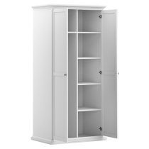 Paroya Wooden Double Door Wardrobe In White