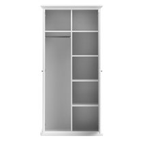 Paroya Wooden Double Door Wardrobe In White