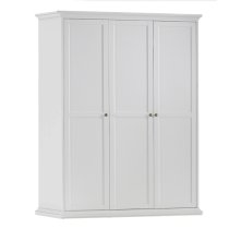 Paroya Wooden Triple Door Wardrobe In White