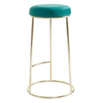 Intercrus Tall Green Velvet Bar Stools With Gold Frame In A Pair