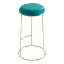 Intercrus Tall Green Velvet Bar Stools With Gold Frame In A Pair