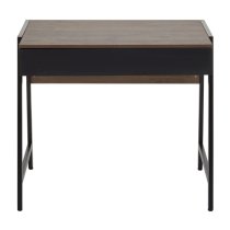 Bradken Dark Oak Wooden Computer Desk With Black Metal Frame