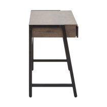 Bradken Dark Oak Wooden Computer Desk With Black Metal Frame