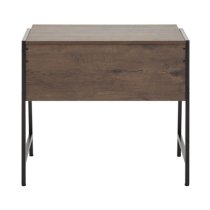 Bradken Dark Oak Wooden Computer Desk With Black Metal Frame