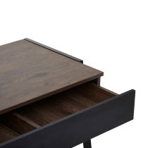 Bradken Dark Oak Wooden Computer Desk With Black Metal Frame