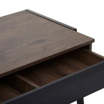 Bradken Dark Oak Wooden Computer Desk With Black Metal Frame