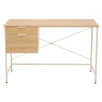 Bradken Wooden Computer Desk With 2 Drawers In Natural Oak