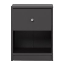 Maiton Wooden 1 Drawer Bedside Cabinet In Black