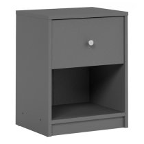 Maiton Wooden 1 Drawer Bedside Cabinet In Grey