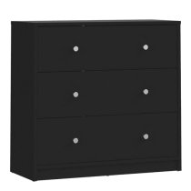 Maiton Wooden Chest Of 3 Drawers In Black