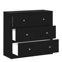 Maiton Wooden Chest Of 3 Drawers In Black