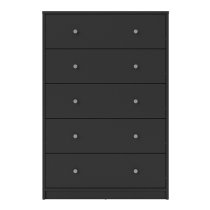 Maiton Wooden Chest Of 5 Drawers In Black