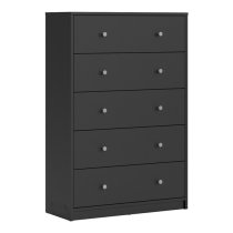 Maiton Wooden Chest Of 5 Drawers In Black