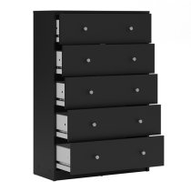 Maiton Wooden Chest Of 5 Drawers In Black