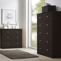 Maiton Wooden Chest Of 5 Drawers In Dark Walnut