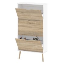 Oklo Wooden 3 Drawers Shoe Storage Cabinet In White And Oak