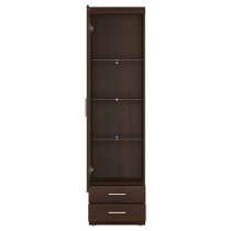 Impro 1 Door 2 Drawers Display Cabinet In Dark Mahogany