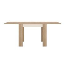 Lyco Small Extending Wooden Dining Table In Oak White Gloss